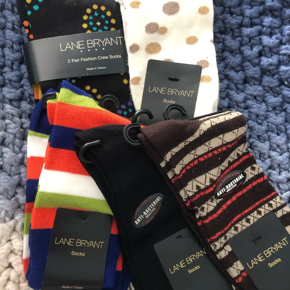 LOT of (5) Lane Bryant Socks; Size 10-13